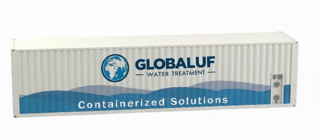 Globaluf Water Treatment branded container for containerized water solutions