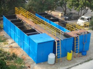 Aerial view of the completed 350m3/d containerized MBR plant in Guangzhou.